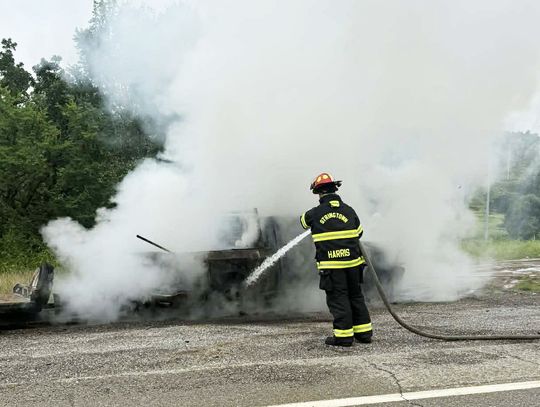 County Vehicle Catches Fire at Stringtown