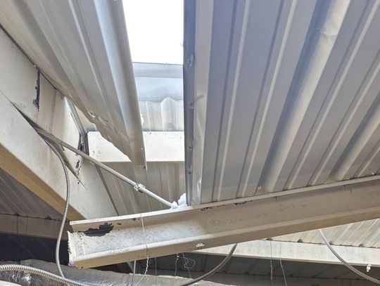 The roof of the Atoka Masonic Lodge collapsed under the weight of ice during the weekend winter storm The roof of the Atoka Masonic Lodge collapsed under the weight of ice during the weekend winter storm