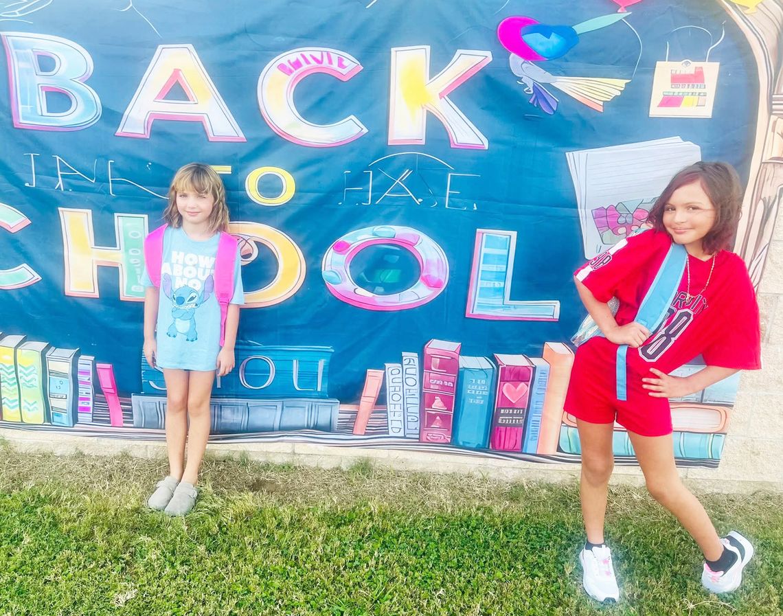 Seraphine and Scarlett Gabbard are ready for recess